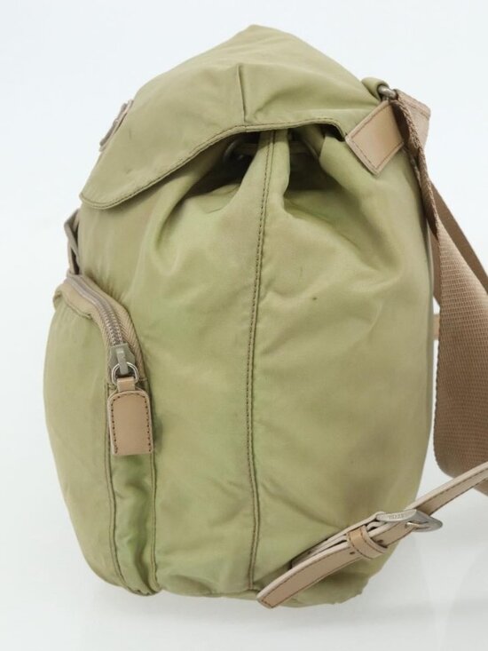 PRADA Backpack Nylon Khaki Silver Auth bs35144 main image 4